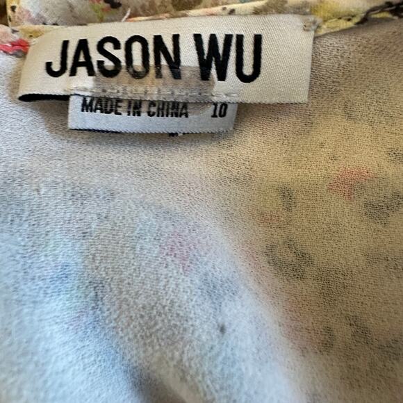 Jason Wu Cream Floral Silk Dress SIZE 10 Romantic Flowy Feminine Designer $800 - Picture 10 of 12